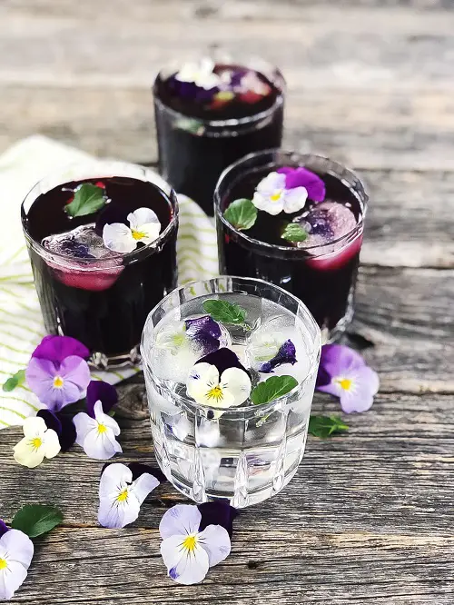 pansies Flowers for Cocktails