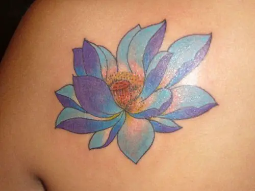 Purple Lotus Flower Tattoo