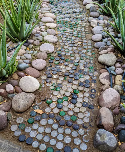 Pathway of Lids garden ideas