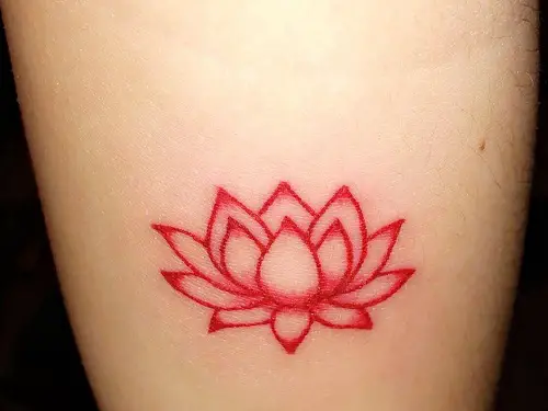 Red Lotus Flower Tattoo