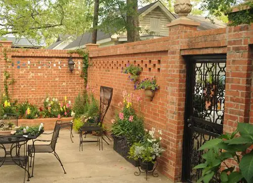 backyard A Privacy Brick Wall
