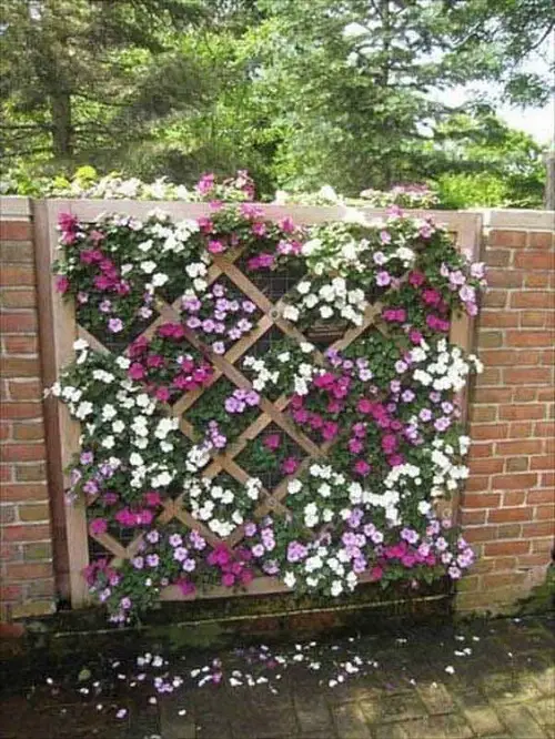 Vertical Garden Fence of Flowers