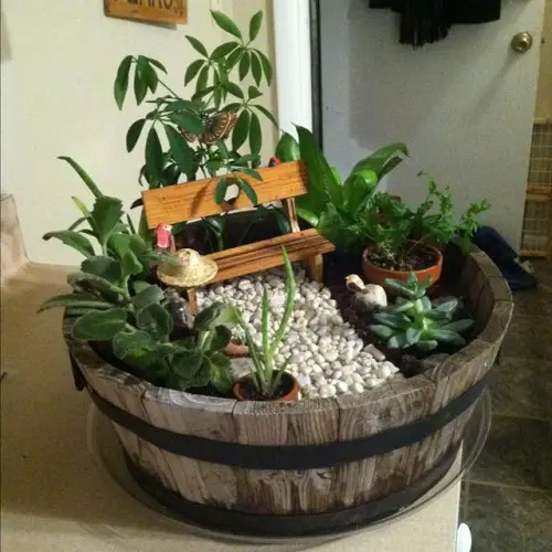 Whiskey Barrel Planters As a Mini Planter