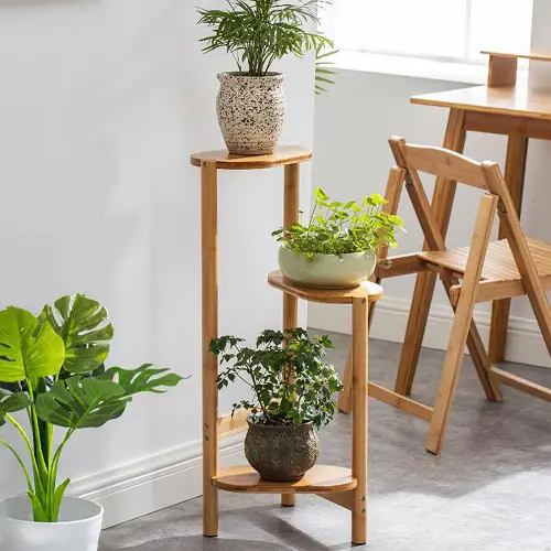 Corner Stand with Elegant Pots