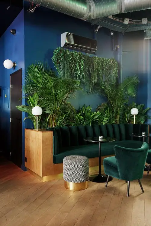 Useful Wall Behind Sofa Decor Ideas with Plants 8