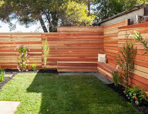Contemporary Fence with Bench
