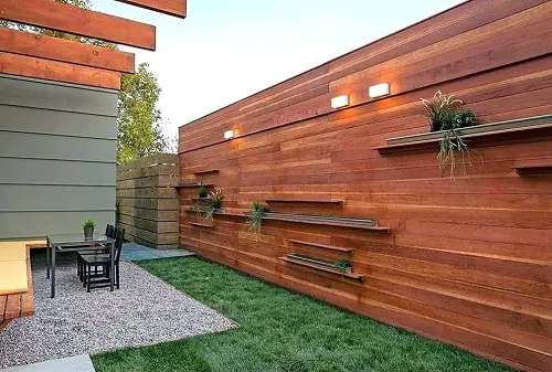 Modern Fence with Shelves