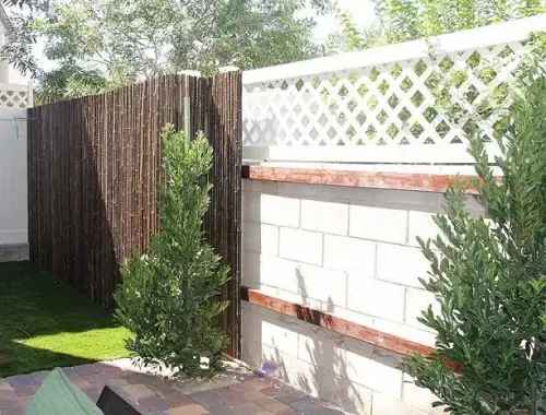 backyard Dark Bamboo Fence