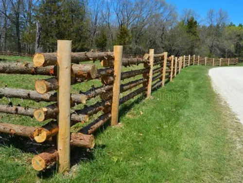 rustic Log Fence 