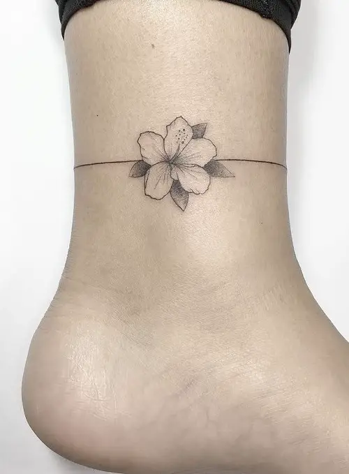 Hibiscus Anklet Tattoo