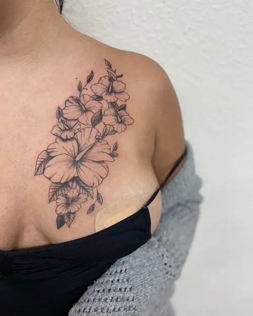  Black and White Chest Piece tattoo 13