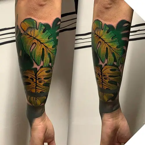 Monstera Covered Sleeve tattoo