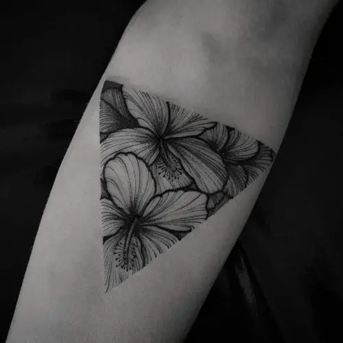 Geometrical Hibiscus Tattoo 
