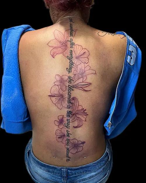 Hibiscus and Quote Body Art