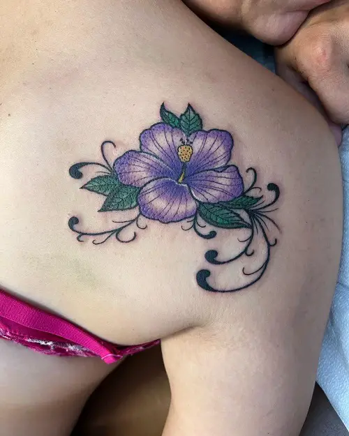 Purple Hibiscus tattoo 38