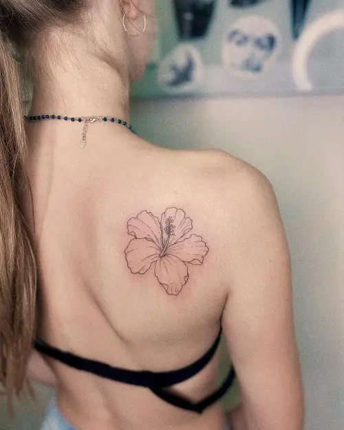 Hibiscus Outline tattoo