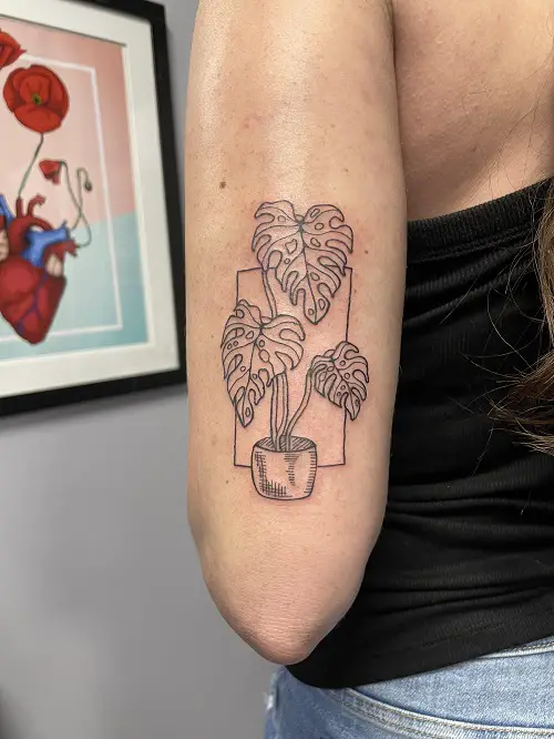 Potted Monstera Joy tattoo