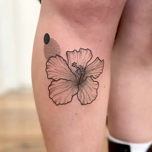 Hibiscus with Geometrical Patterns tattoo