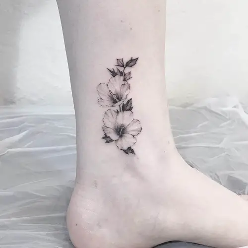 Minimal Hibiscus Tattoo Design 