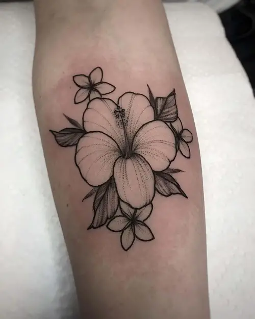 Hibiscus Inner Forearm Piece tattoo