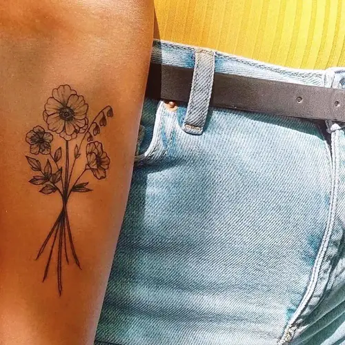 Simple Hibiscus Flower Tattoo