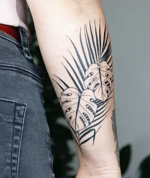 A Pair of Monstera Leaves tattoo