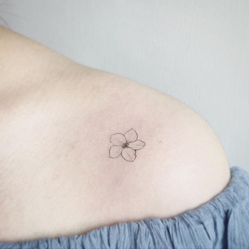 Minimal Hibiscus Design tattoo 9