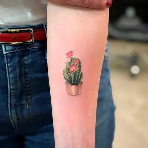 Flowering Cactus Tattoo