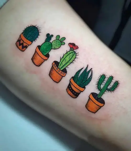 Cacti Pots on the Arm Tattoo Meaning 13