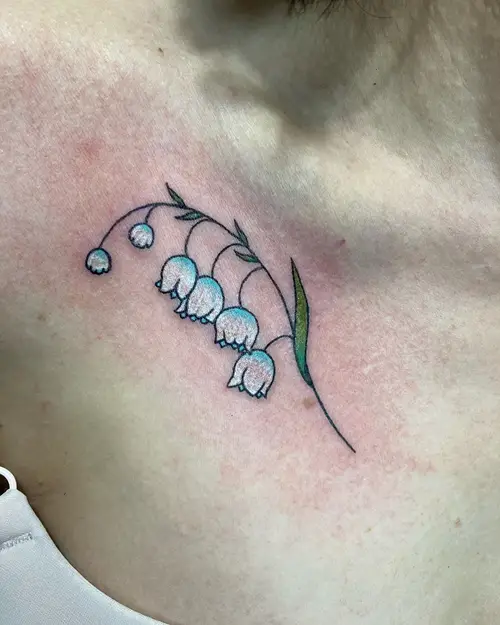 Initial and Lily of the Valley Tattoo 13