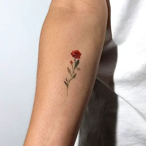 Red Rose Stick tattoos for men 14