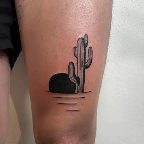 Cactus with a Rock TATTOO