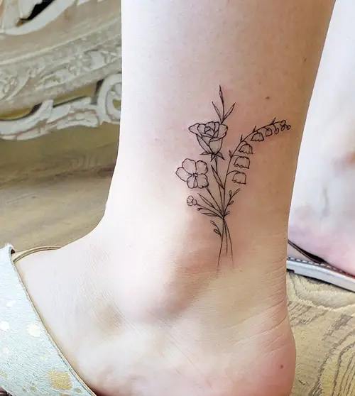 Rose and Lily of the Valley tattoo