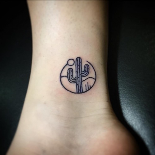 Desert Sunset in a Circle TATTOO