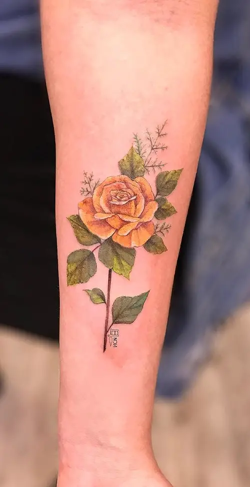 Yellow Rose Tattoo Men