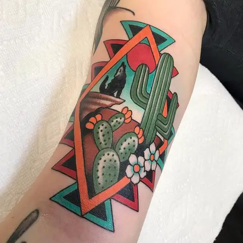 Geometrical Shapes and a Cactus Plant