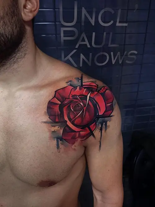 Red Rose Shoulder Ink tattoos