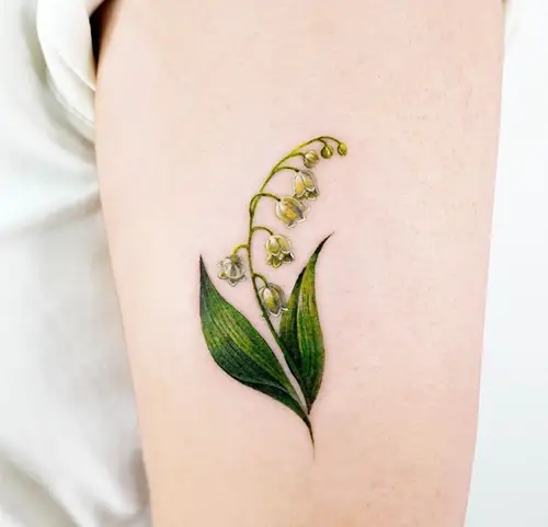 Golden Lily of the Valley tattoo