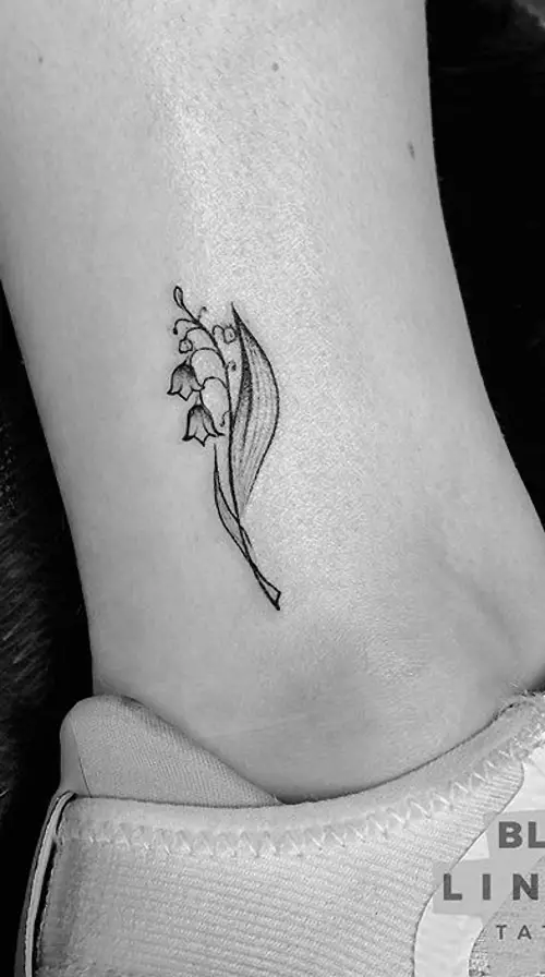 Ankle Tattoo Lily of the Valley 29