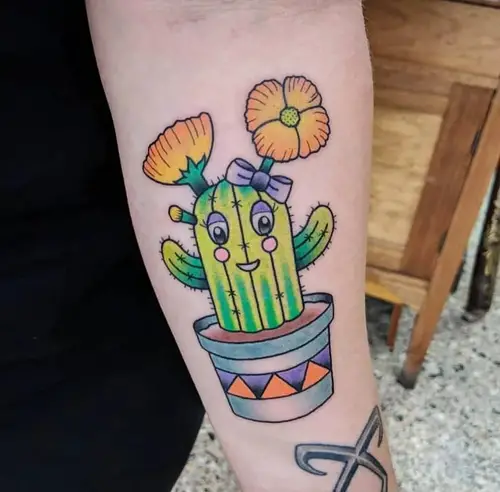 Cute Cactus Girl tattoo