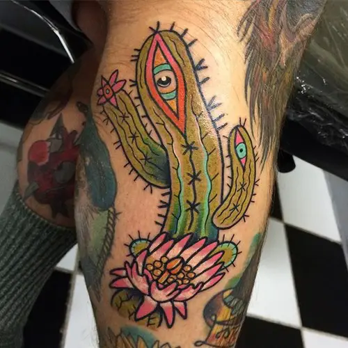 Cactus with Eyes tattoo