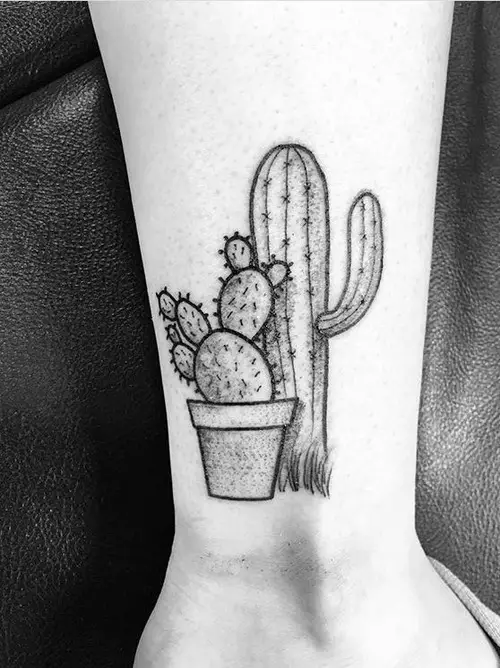 A Pair of Cactus Pots tattoo
