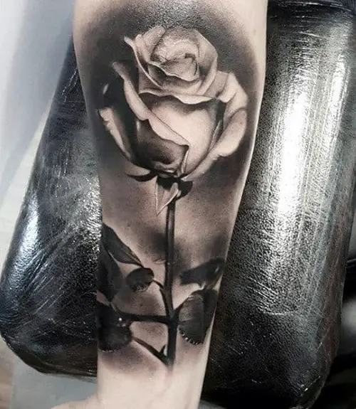 Shaded Rose tattoos for men 7