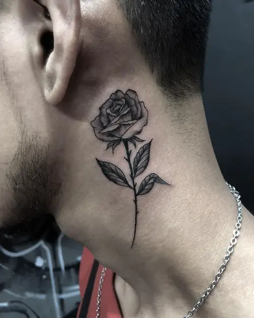 Behind the Ear Tattoo rose