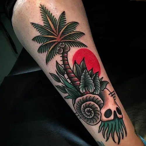 Funky Palm Tree Design tattoo 19