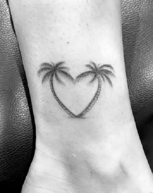 Palm Tree Heart tattoo