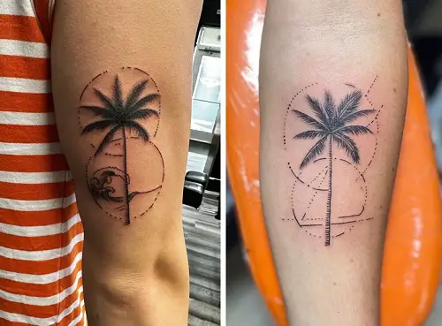 Palm Tree with Geometrical Designs