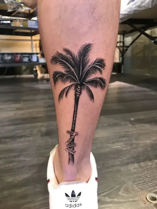 Palm Tree with Signs tattoo