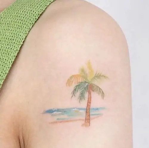 Palm Tree without Outlines tattoo 13