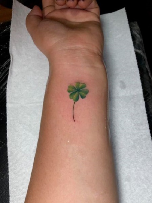 No Outline Clover Forearm Body Tattoo